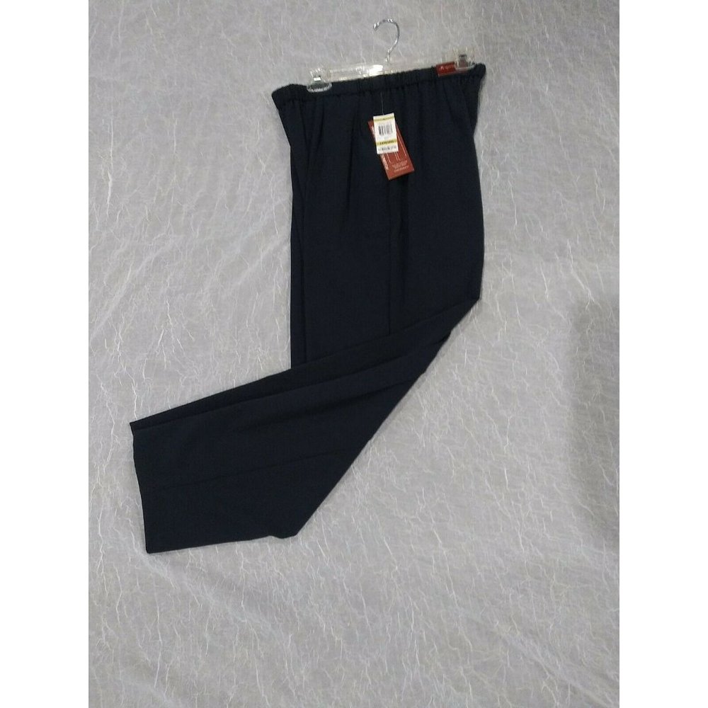 JM Collection Navy Blue 2-Way Stretch  Elastic Waist Dress Pants 14 Petite